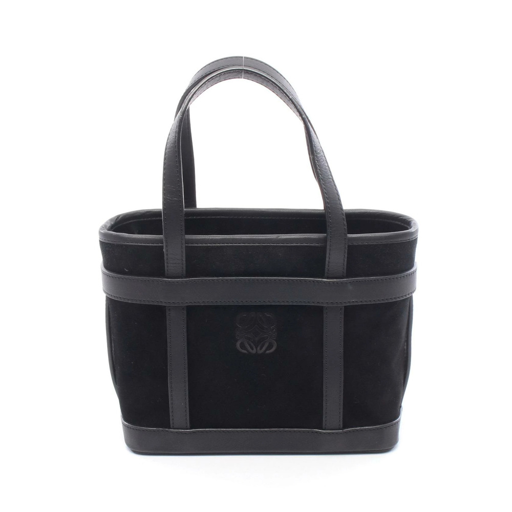 Loewe Anagram Tote Bag Suede Leather Black